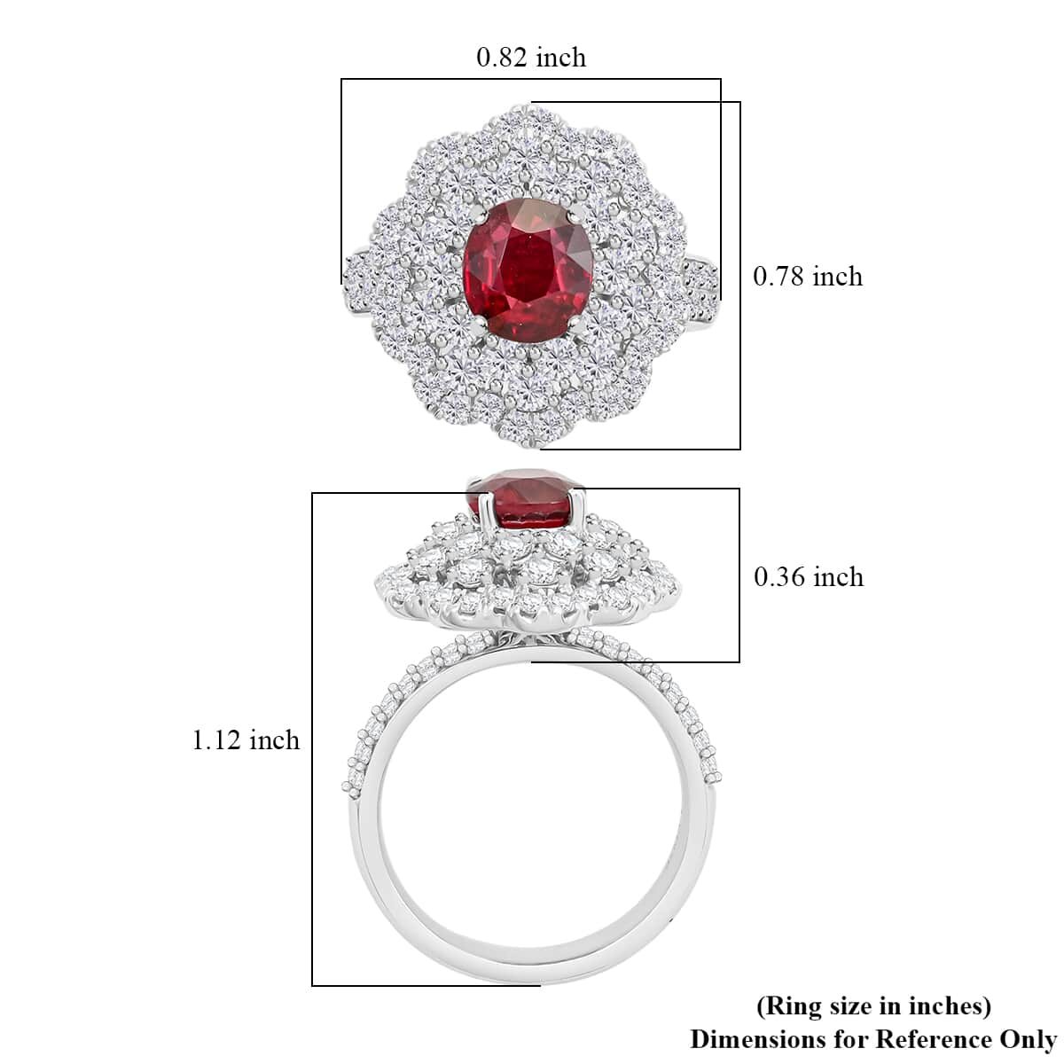 Chairman Vault Collection Certified & Appraised Rhapsody 950 Platinum AAAA Montepuez Ruby and E-F VS Diamond Ring (Size 7.0) 12.60 Grams 4.00 ctw image number 4