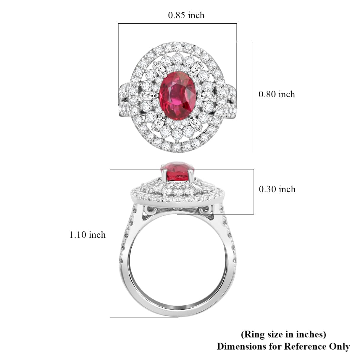 Chairman Vault Collection Certified & Appraised Rhapsody 950 Platinum AAAA Montepuez Ruby and E-F VS Diamond Ring (Size 7.0) 13.80 Grams 4.00 ctw image number 4