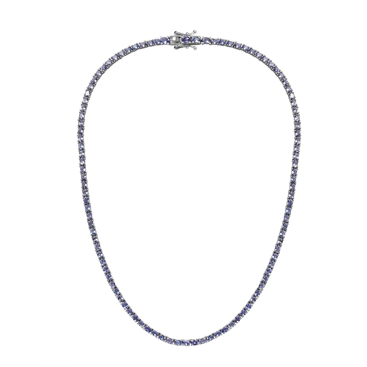 Tanzanite Tennis Necklace 18 Inches Platinum Over Sterling Silver 17.35 ctw (Del. in 10-12 Days) image number 3
