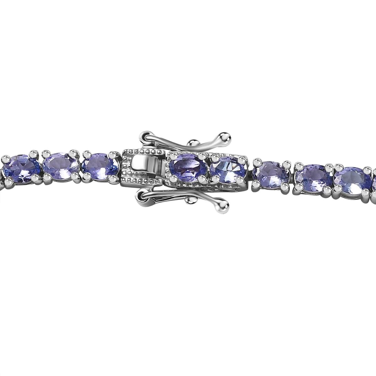 Tanzanite 17.35 ctw Tennis Necklace 18 Inches Platinum Over Sterling Silver image number 4
