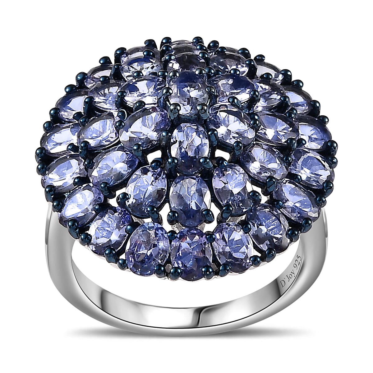 Tanzanite Floral Spray Ring in Platinum Over Sterling Silver (Size 9.0) 6.40 ctw image number 0