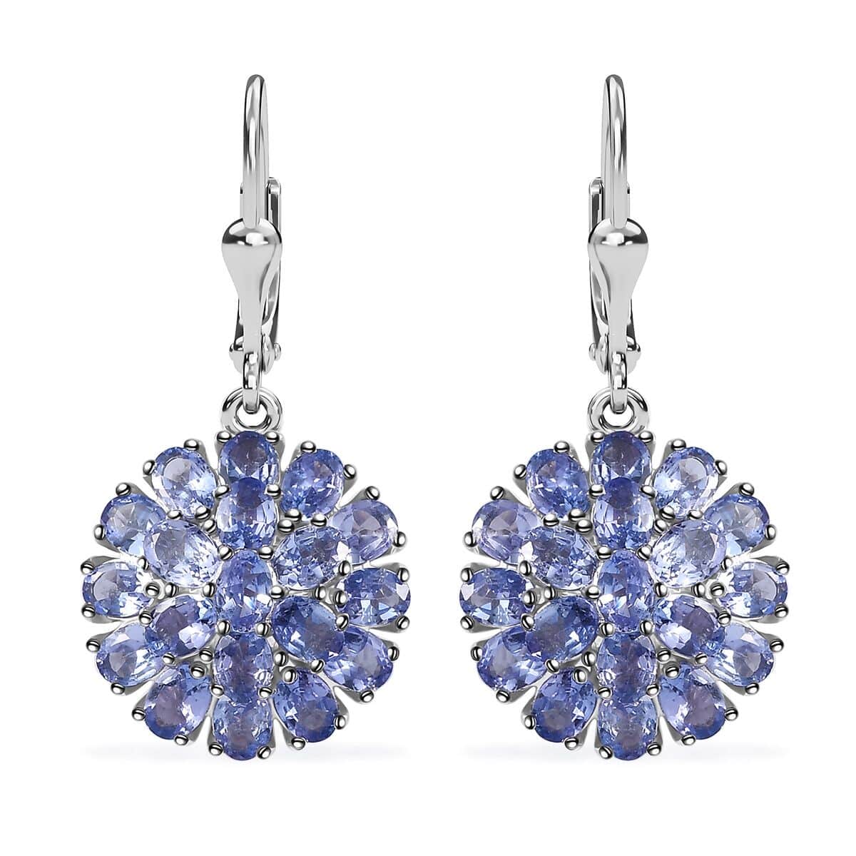 Tanzanite Floral Spray Earrings in Platinum Over Sterling Silver 5.85 ctw image number 0