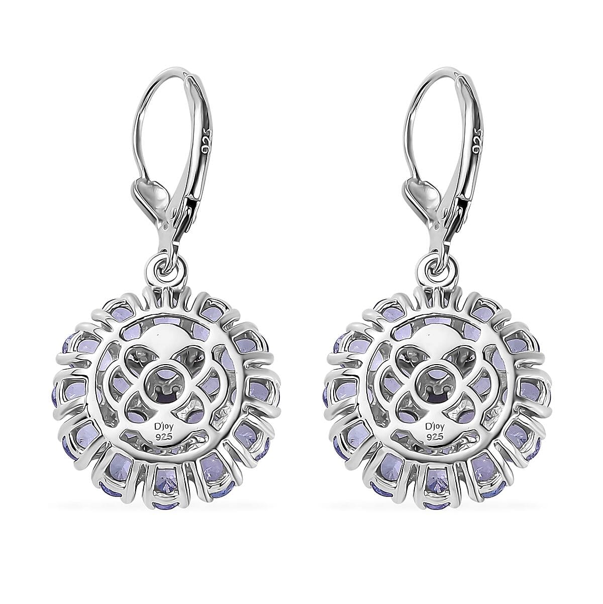 Tanzanite Floral Spray Earrings in Platinum Over Sterling Silver 5.85 ctw