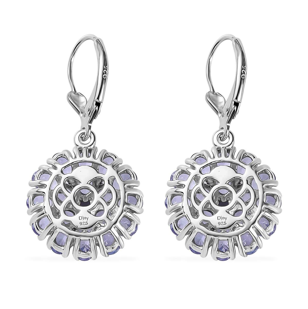 Tanzanite Floral Spray Earrings in Platinum Over Sterling Silver 5.85 ctw image number 4