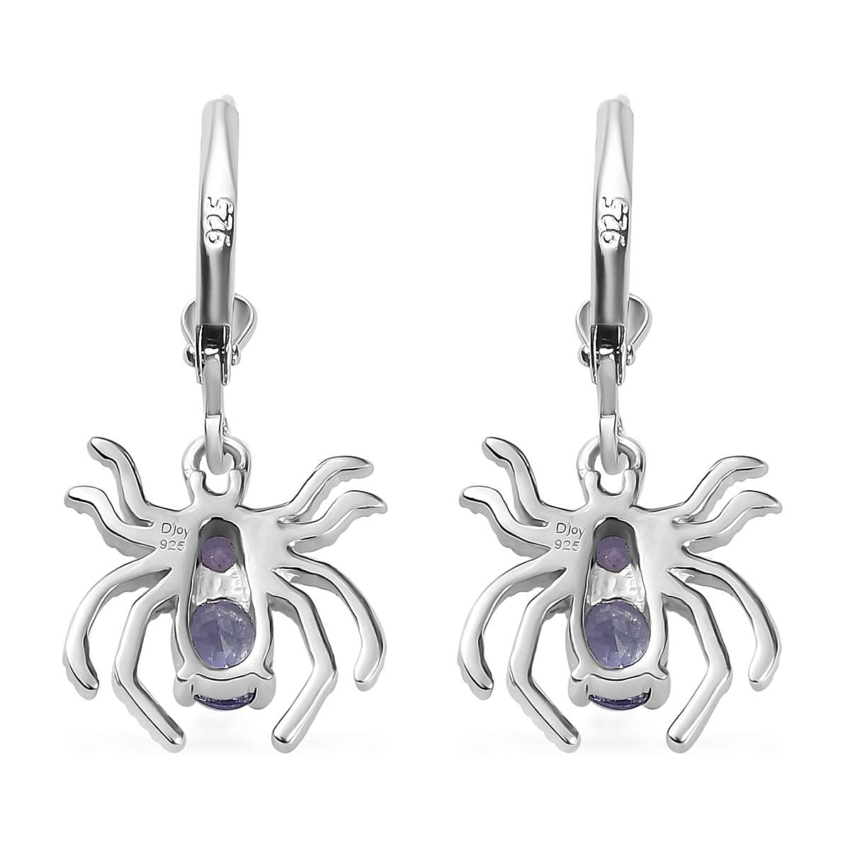 D'Joy Tanzanite Spider Earrings in Platinum Over Sterling Silver 0.80 ctw