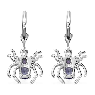D'Joy Tanzanite Spider Earrings in Platinum Over Sterling Silver 0.80 ctw