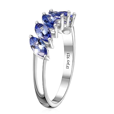 Tanzanite Ring in Platinum Over Sterling Silver (Size 10.0) 1.50 ctw