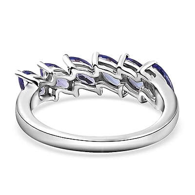 Tanzanite Ring in Platinum Over Sterling Silver (Size 10.0) 1.50 ctw