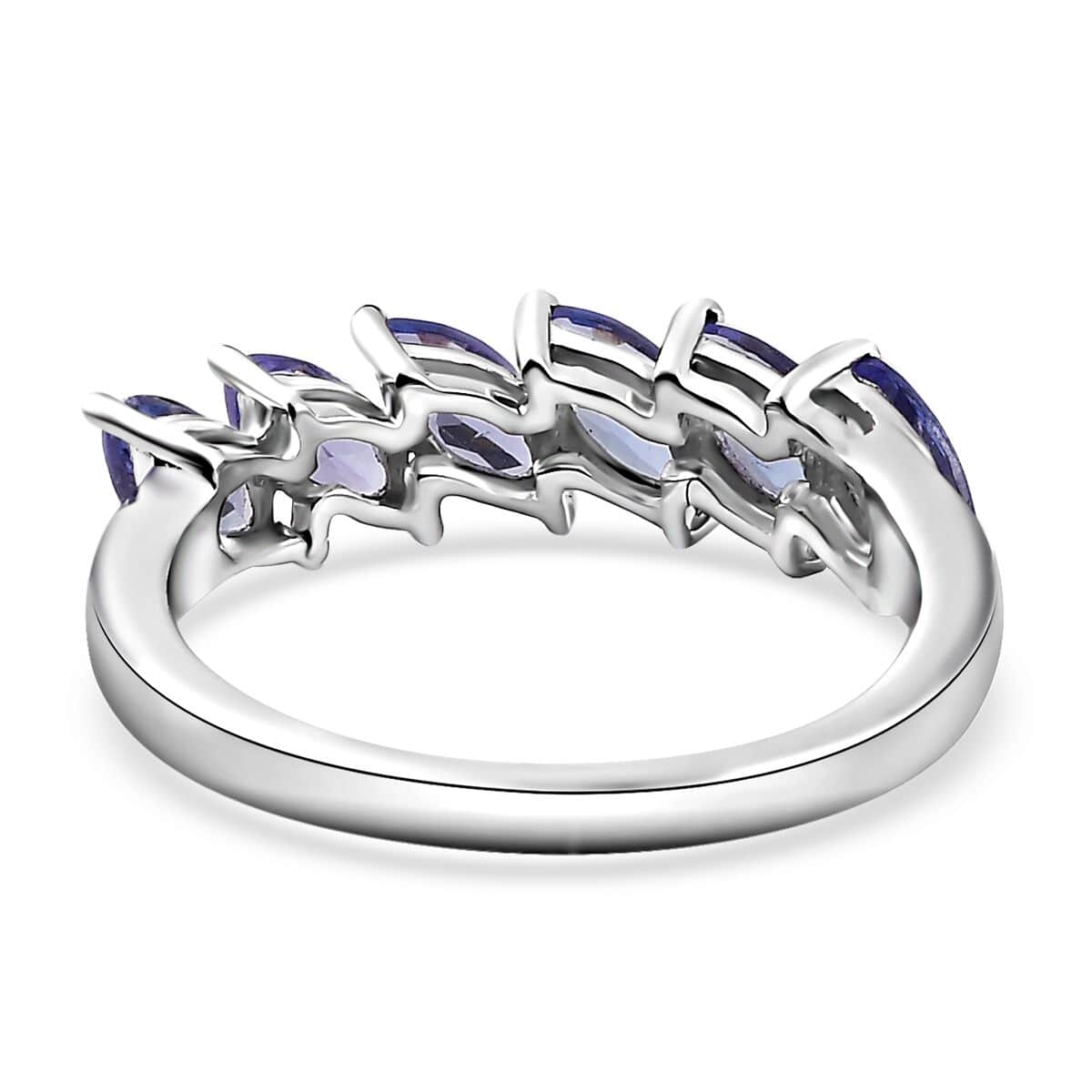 Tanzanite Ring in Platinum Over Sterling Silver (Size 5.0) 1.50 ctw image number 4