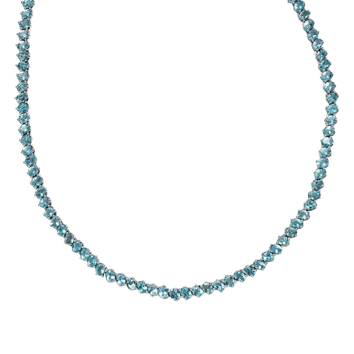 Betroka Blue Apatite Sea Waves Necklace 18 Inches in Platinum Over Sterling Silver 23.00 ctw image number 0