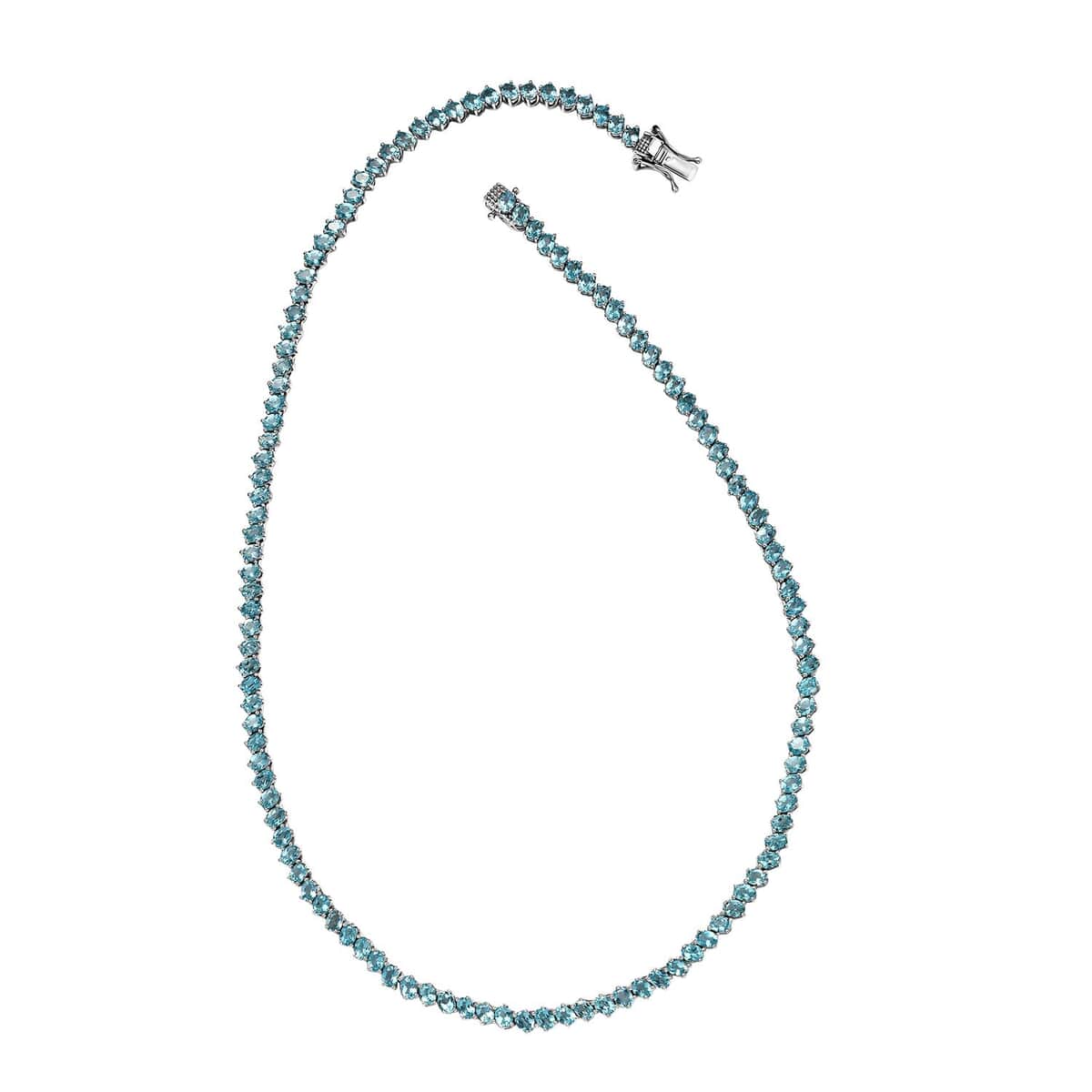 Betroka Blue Apatite Sea Waves Necklace 18 Inches in Platinum Over Sterling Silver 23.00 ctw image number 2