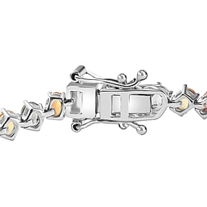 Multi Sapphire Sea Waves Bracelet in Platinum Over Sterling Silver (6.50 In) 10.60 ctw