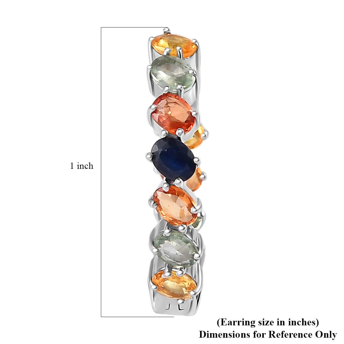 Multi Sapphire Sea Waves Earrings in Platinum Over Sterling Silver 4.90 ctw image number 4