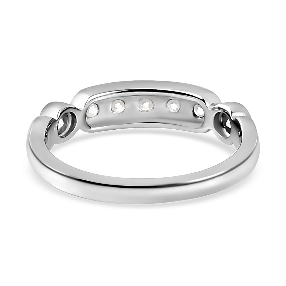 Moissanite Ring in Platinum Over Sterling Silver (Size 10.0) 0.50 ctw