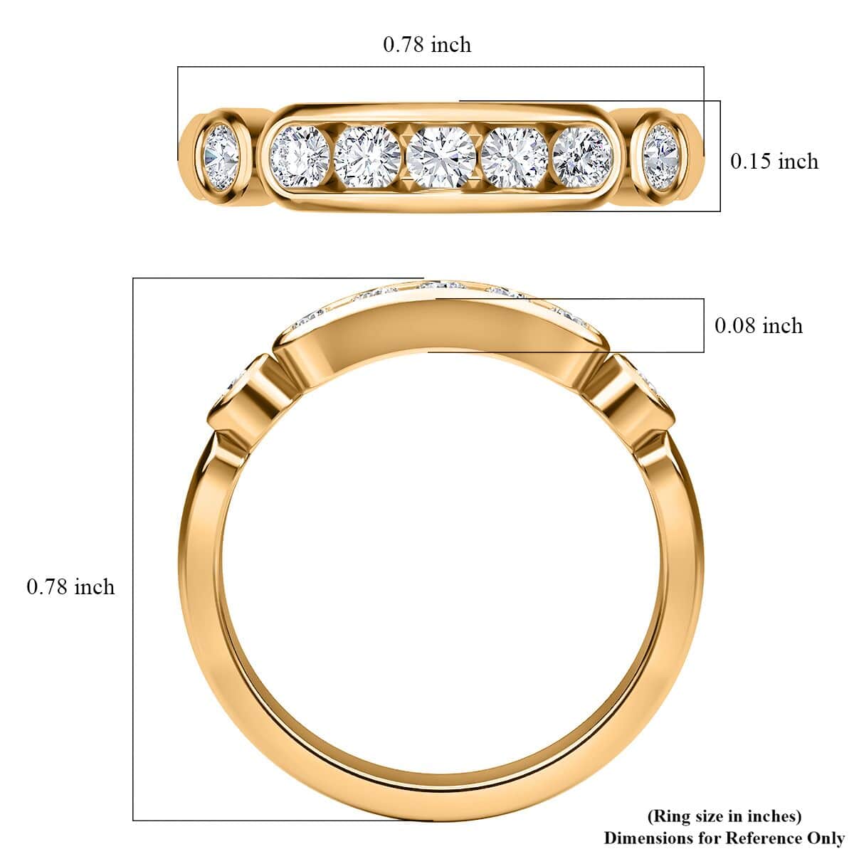 Moissanite Ring in Vermeil Yellow Gold Over Sterling Silver (Size 7.0) 0.50 ctw image number 5