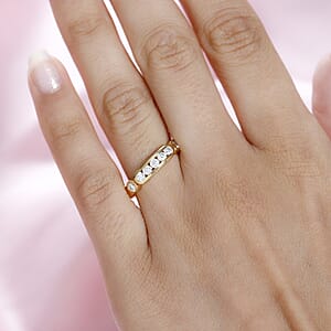 Moissanite Ring in Vermeil Yellow Gold Over Sterling Silver (Size 9.0) 0.50 ctw