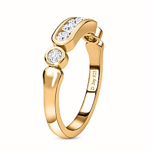 Moissanite Ring in Vermeil Yellow Gold Over Sterling Silver (Size 9.0) 0.50 ctw