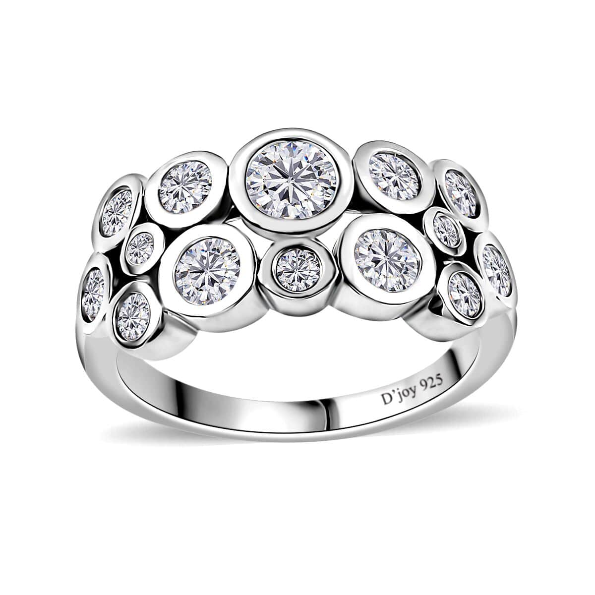 Moissanite Bubble Ring in Platinum Over Sterling Silver (Size 6.0) 1.25 ctw image number 0