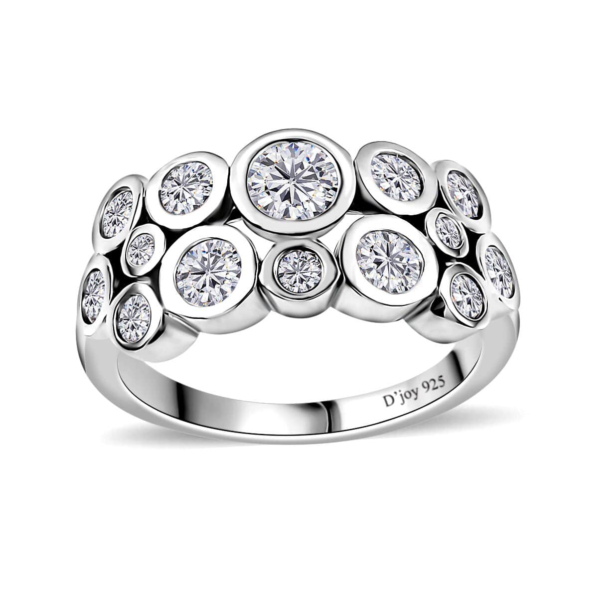 Moissanite Bubble Ring in Platinum Over Sterling Silver (Size 7.0) 1.25 ctw image number 0