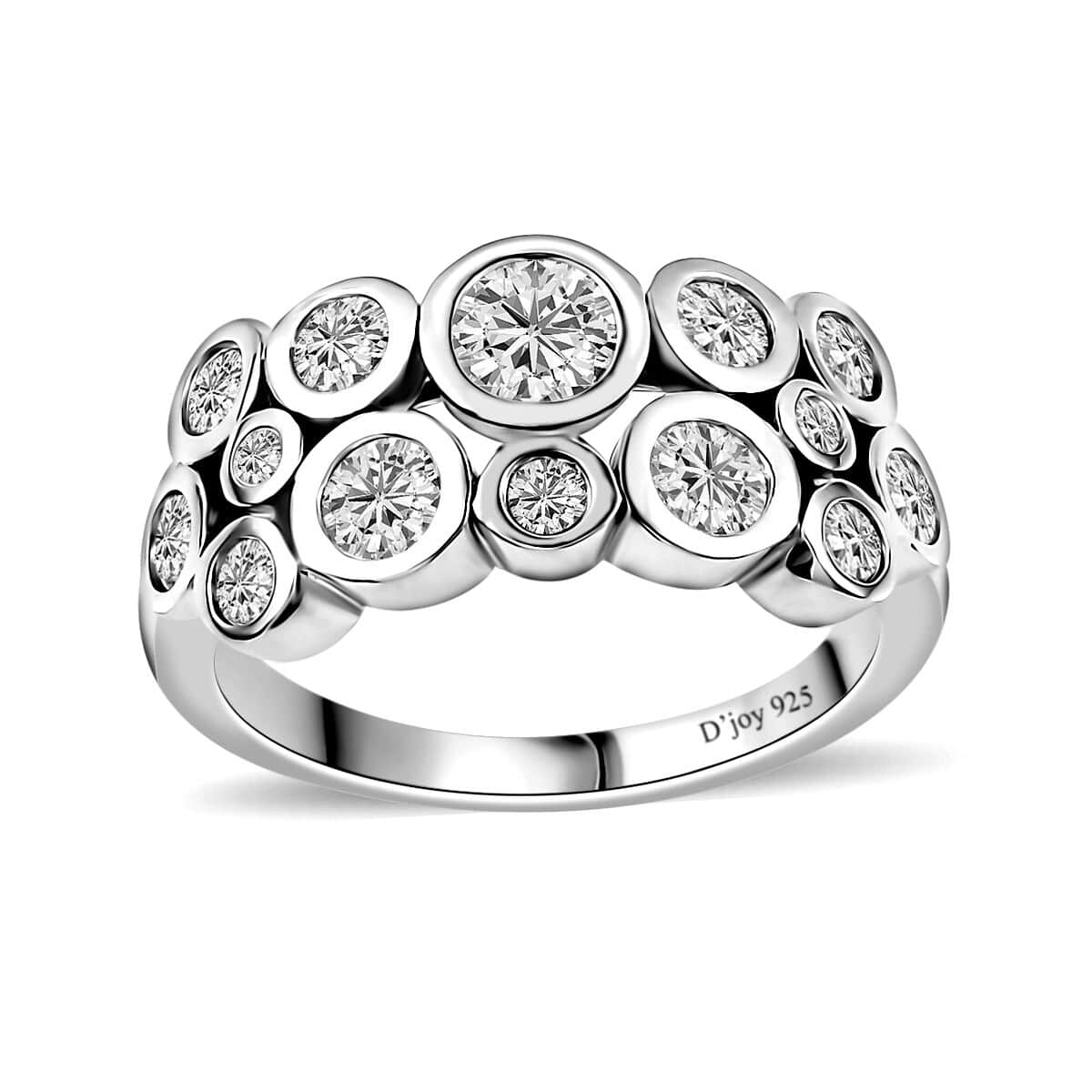 Moissanite Bubble Ring in Platinum Over Sterling Silver (Size 8.0) 1.25 ctw image number 0