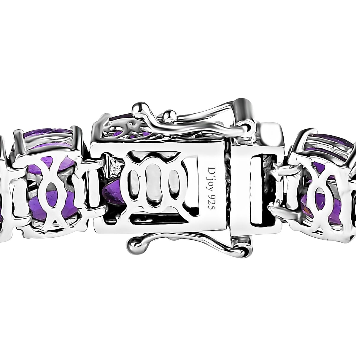 African Amethyst 2 Row Tennis Bracelet in Platinum Over Sterling Silver (8.00 In) 26.35 ctw image number 3