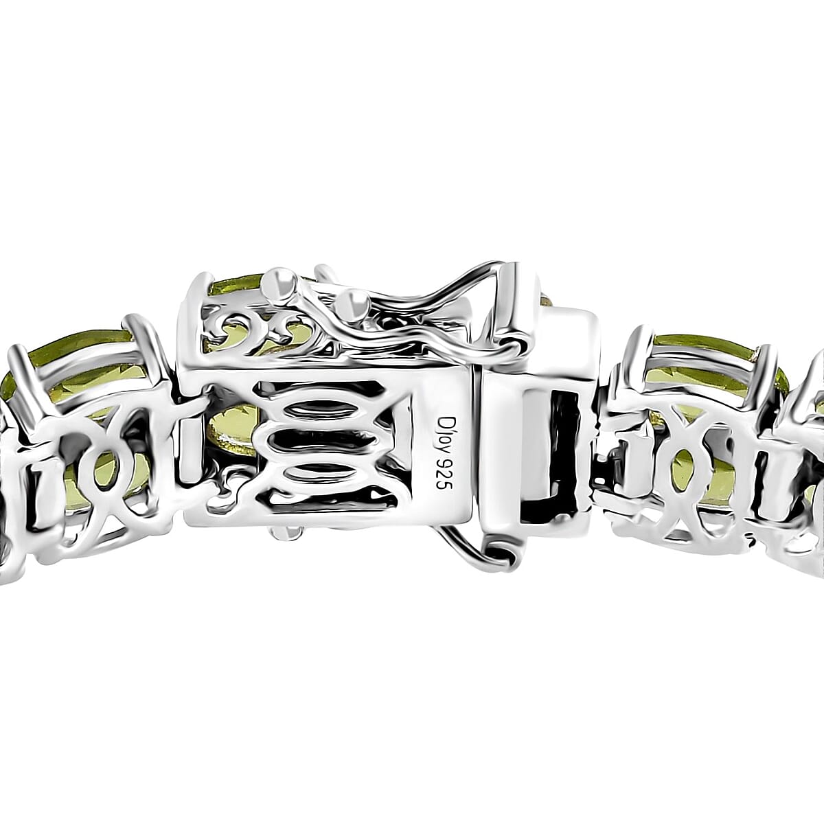 Premium Peridot 2 Row Tennis Bracelet in Platinum Over Sterling Silver (7.25 In) 25.00 ctw image number 3