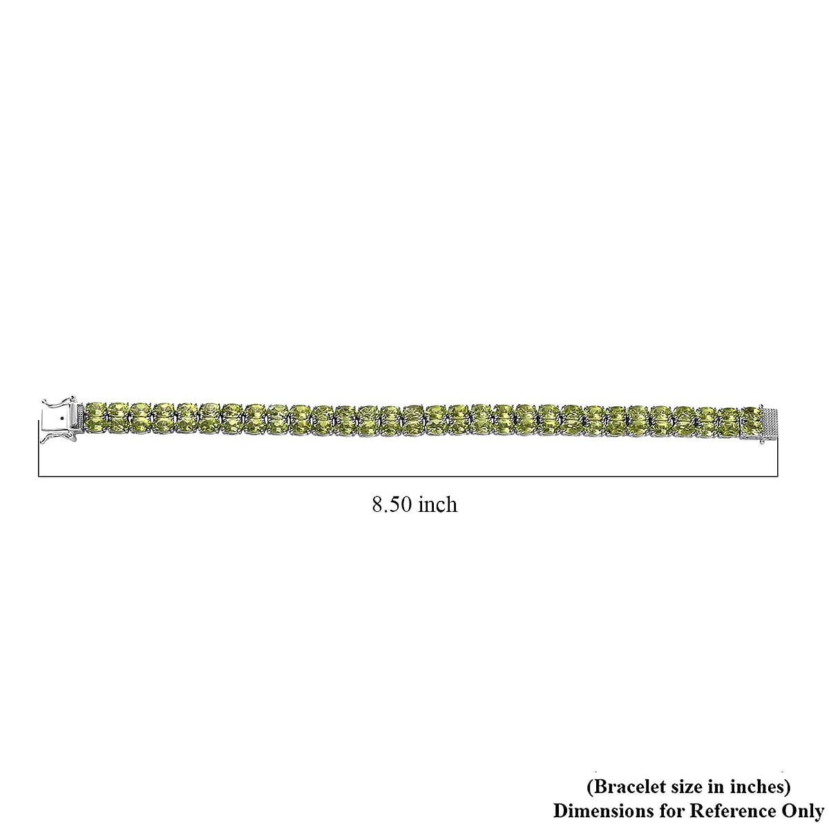 Premium Peridot 2 Row Tennis Bracelet in Platinum Over Sterling Silver (8.00 In) 26.75 ctw image number 4