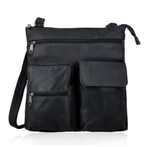 Black Genuine Leather Crossbody Bag