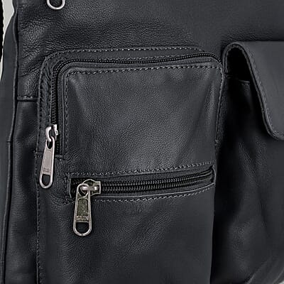 Black Genuine Leather Crossbody Bag