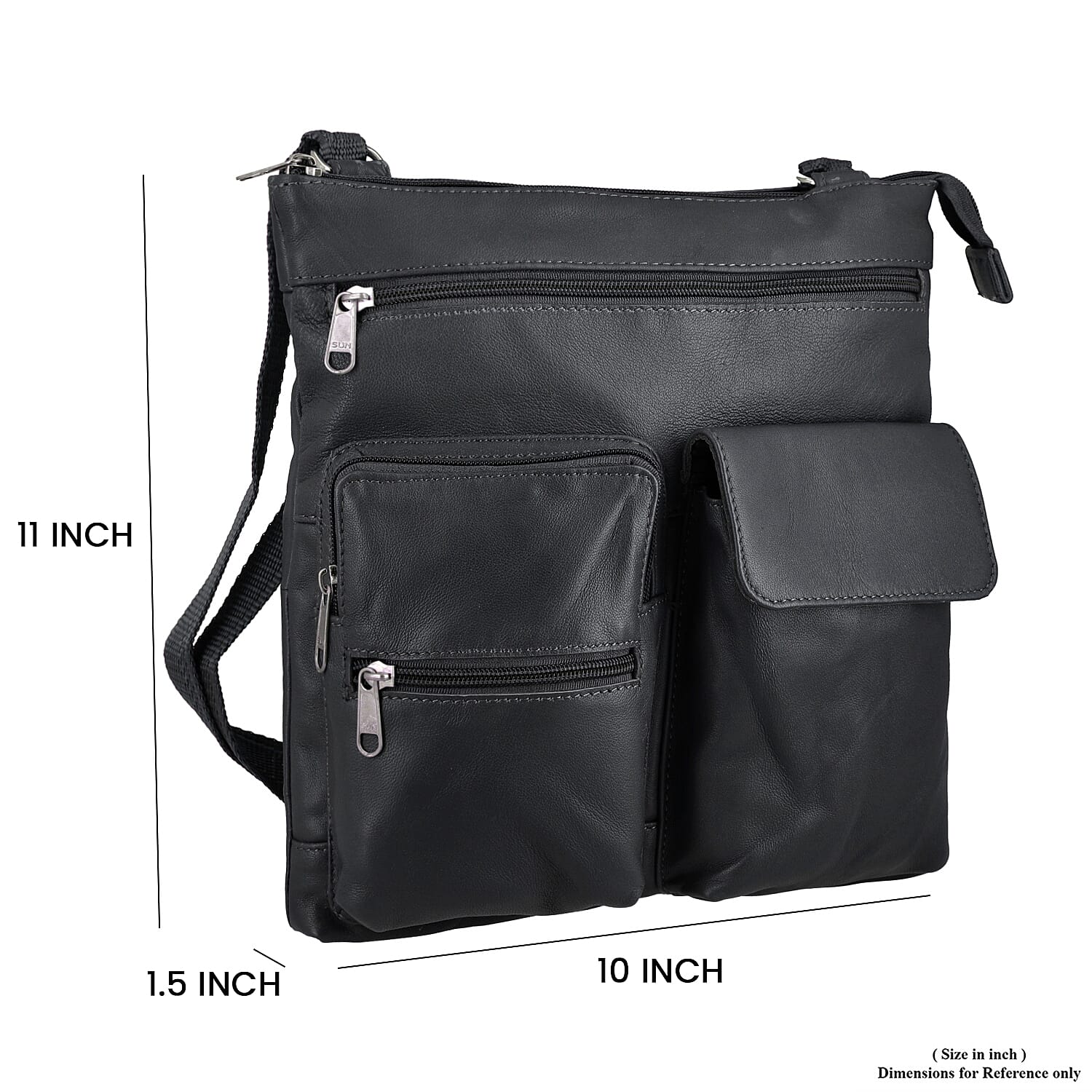 Black Genuine Leather Crossbody Bag