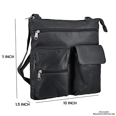 Black Genuine Leather Crossbody Bag