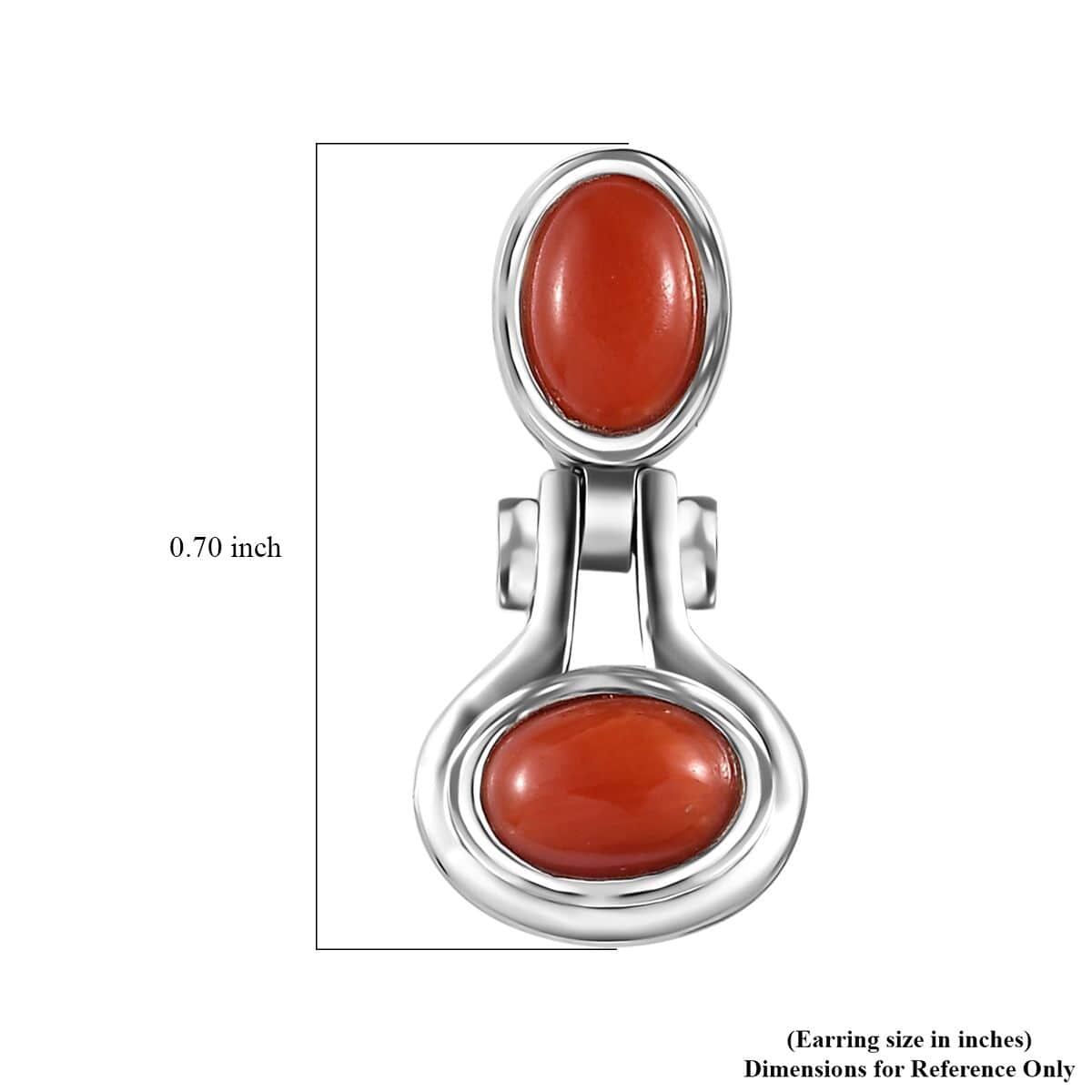 Mediterranean Coral and White Zircon Earrings in Platinum Over Sterling Silver 2.25 ctw image number 5