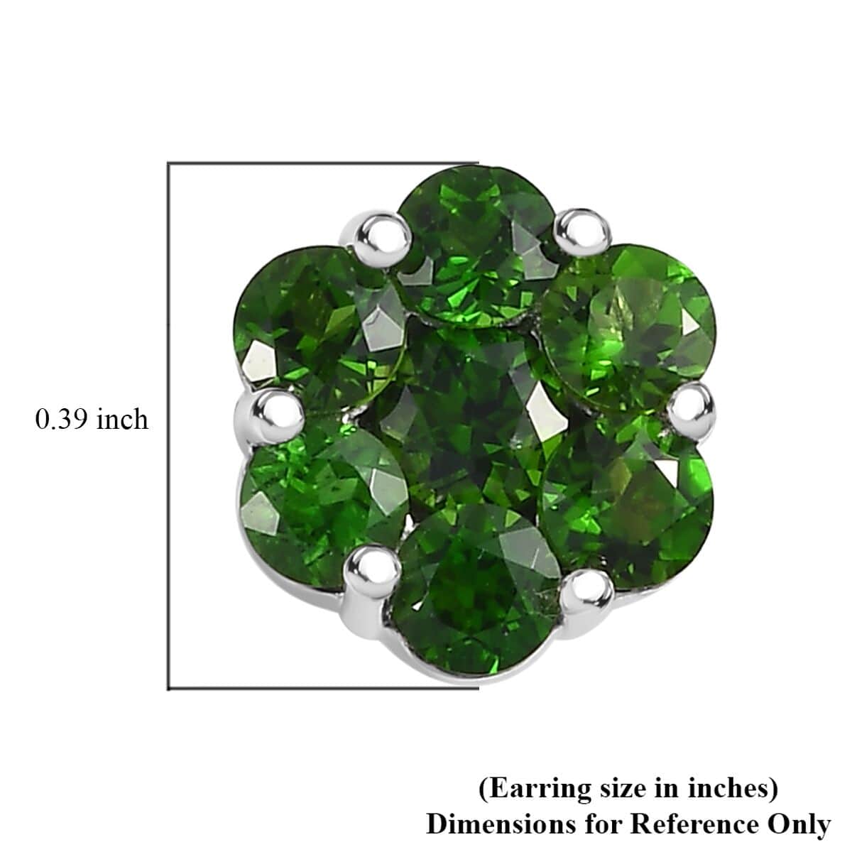 Chrome Diopside Floral Stud Earrings in Platinum Over Sterling Silver 2.00 ctw image number 4