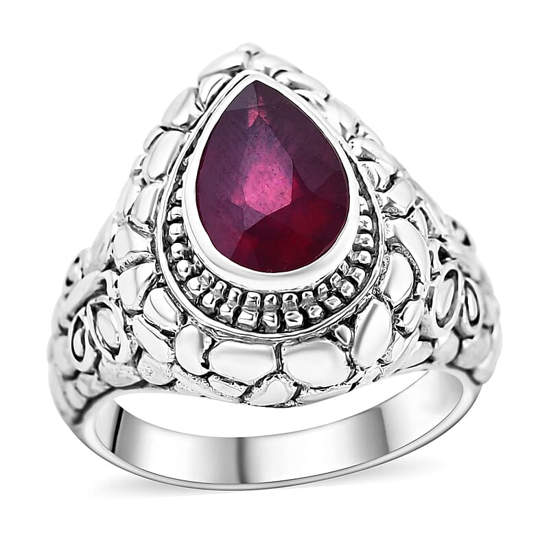 Bali Legacy Niassa Ruby (FF) 4.75 ctw Butterfly Ring in Sterling Silver (Size 10.0) 