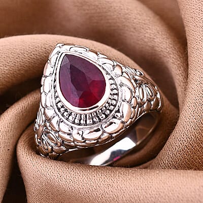 Bali Legacy Niassa Ruby (FF) 4.75 ctw Butterfly Ring in Sterling Silver (Size 10.0) 