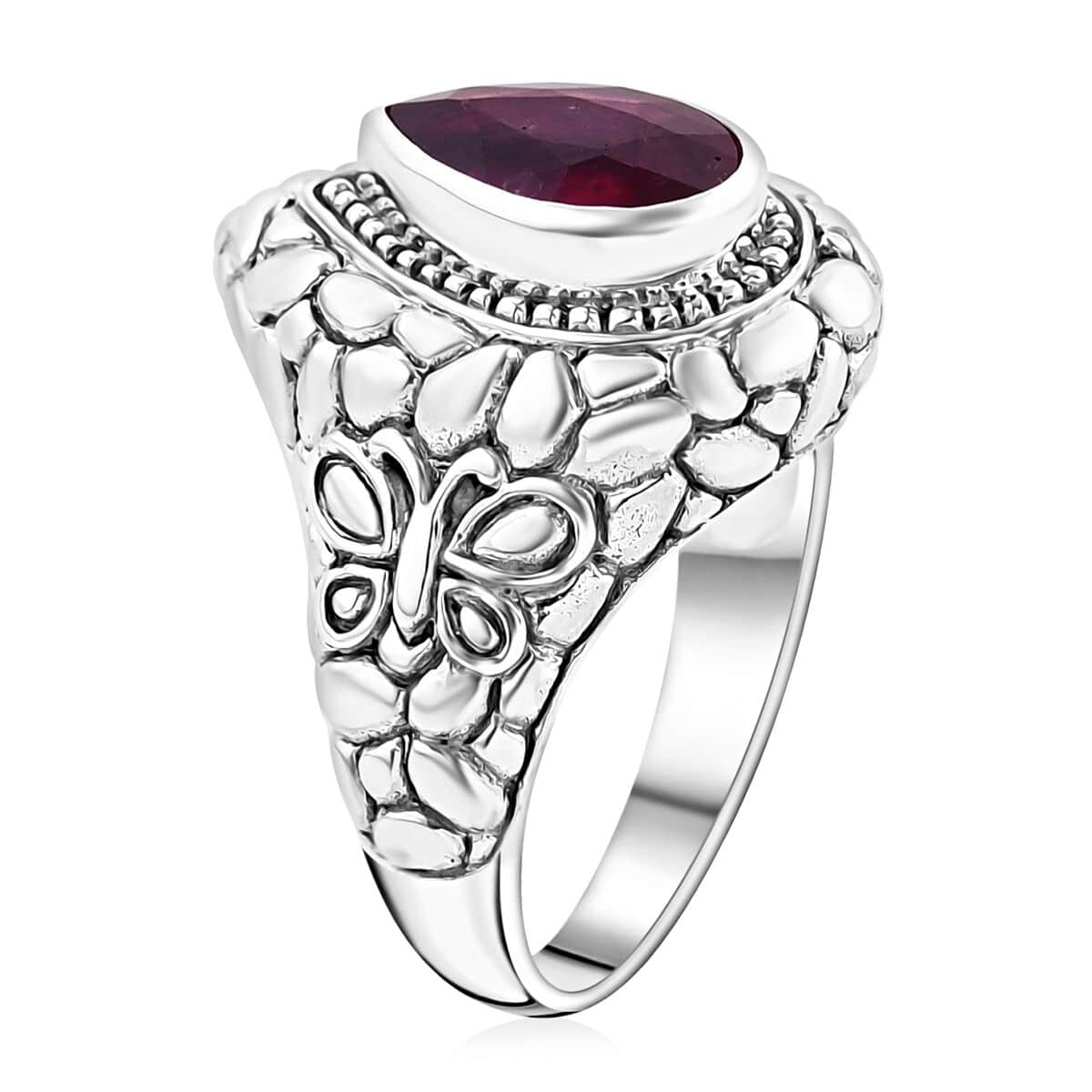 Bali Legacy Niassa Ruby (FF) 4.75 ctw Butterfly Ring in Sterling Silver (Size 10.0)  image number 3