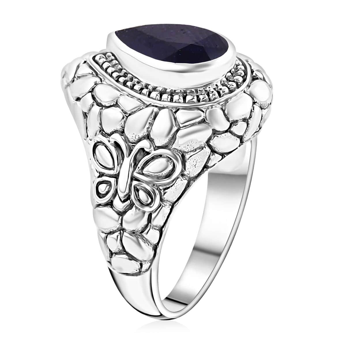 Bali Legacy Masoala Sapphire (D) 3.90 ctw Butterfly Ring in Sterling Silver (Size 7.0) image number 3