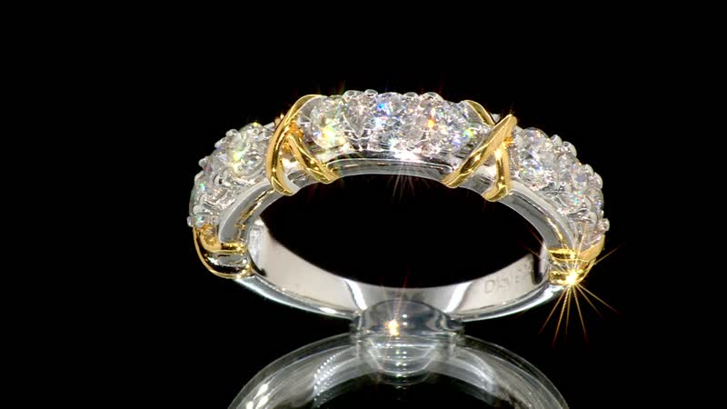 Moissanite XO Band Ring in Sterling Silver