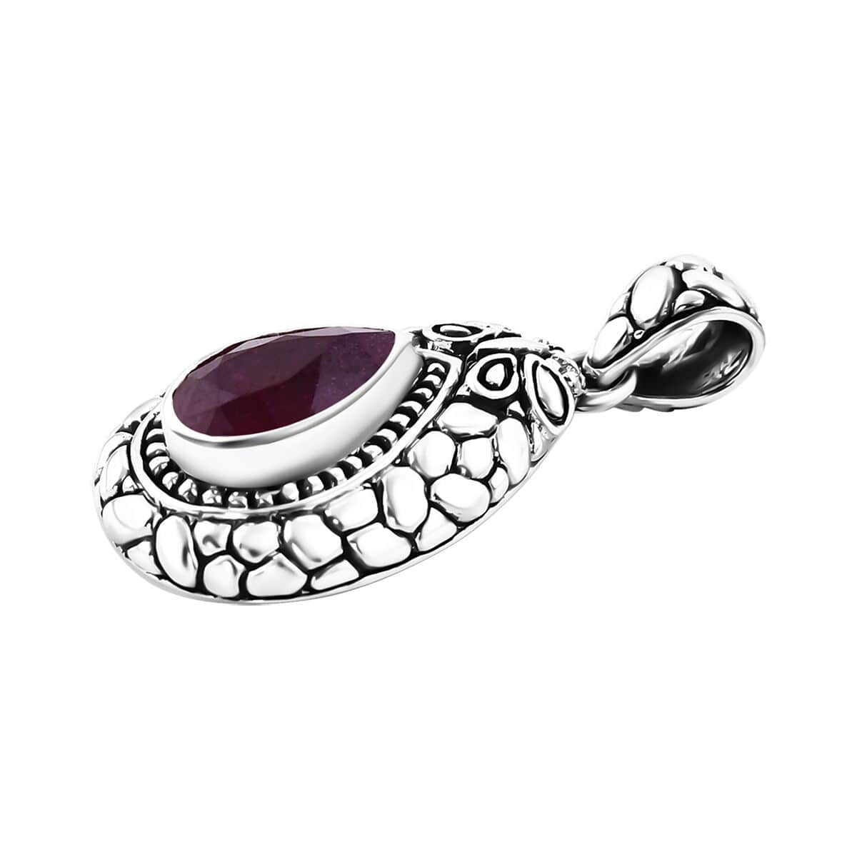 Bali Legacy Niassa Ruby (FF) 4.85 ctw Butterfly Pendant in Sterling Silver  image number 3