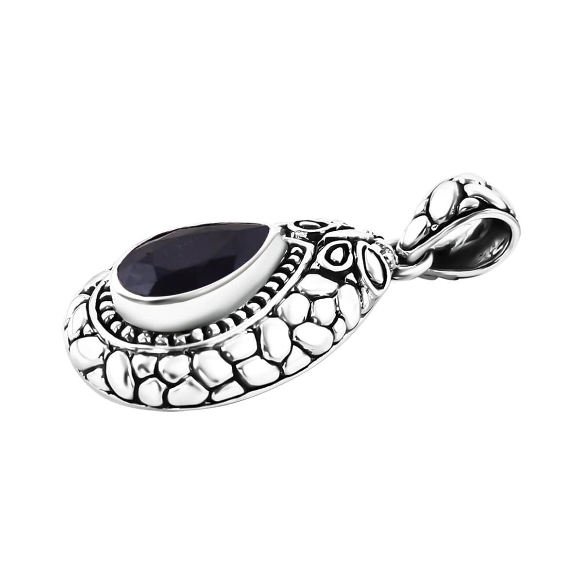 Bali Legacy Masoala Sapphire (D) 4.20 ctw Butterfly Pendant in Sterling Silver  image number 3