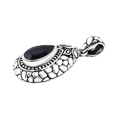 Bali Legacy Masoala Sapphire (D) 4.20 ctw Butterfly Pendant in Sterling Silver 
