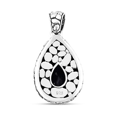 Bali Legacy Masoala Sapphire (D) 4.20 ctw Butterfly Pendant in Sterling Silver 