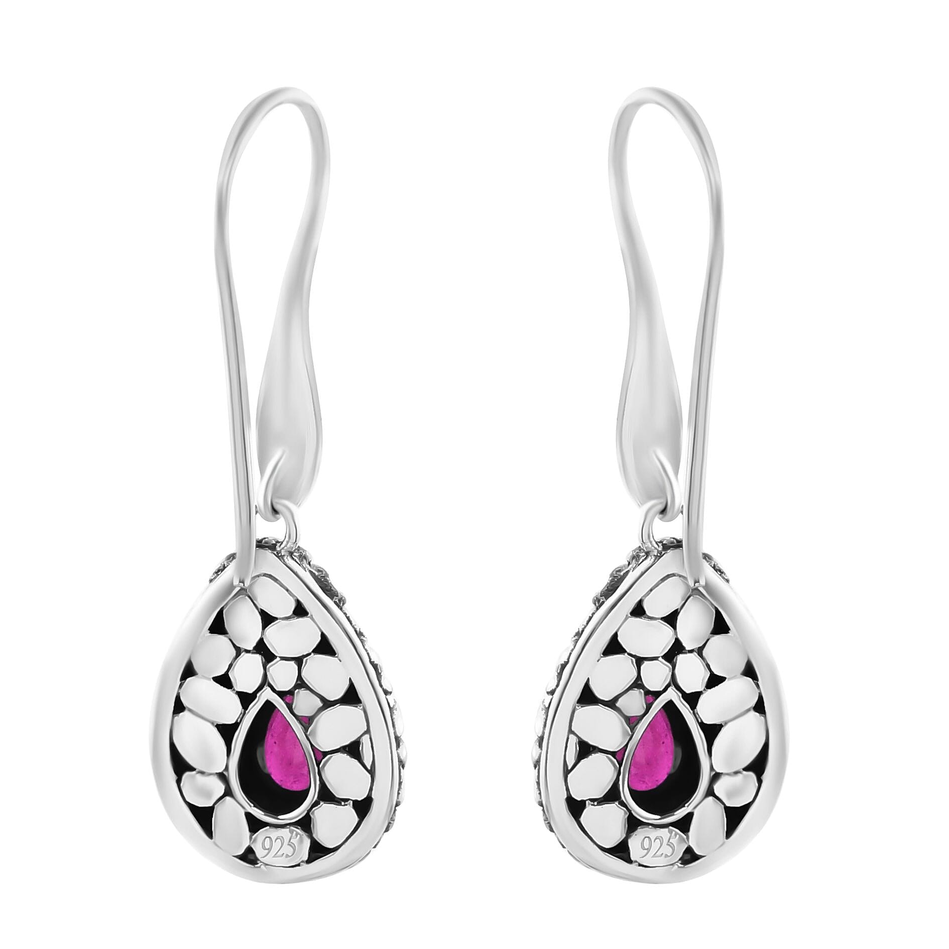 Bali Legacy Niassa Ruby (FF) 2.60 ctw Butterfly Earrings in Sterling Silver 