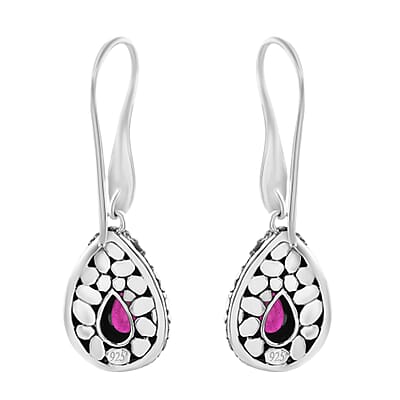 Bali Legacy Niassa Ruby (FF) 2.60 ctw Butterfly Earrings in Sterling Silver 