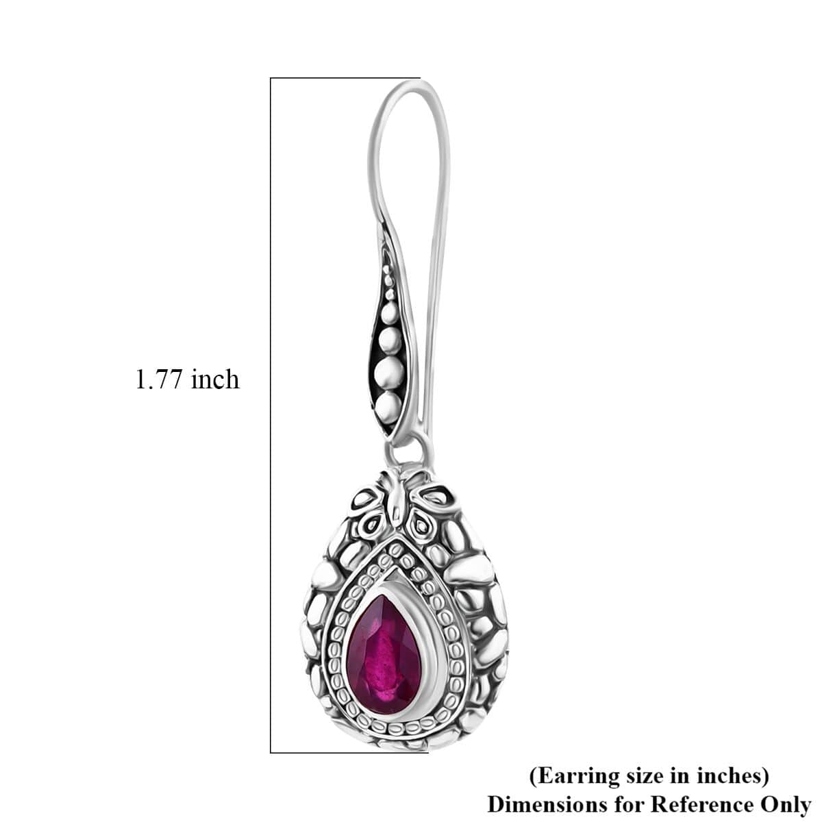 Bali Legacy Niassa Ruby (FF) 2.60 ctw Butterfly Earrings in Sterling Silver  image number 4