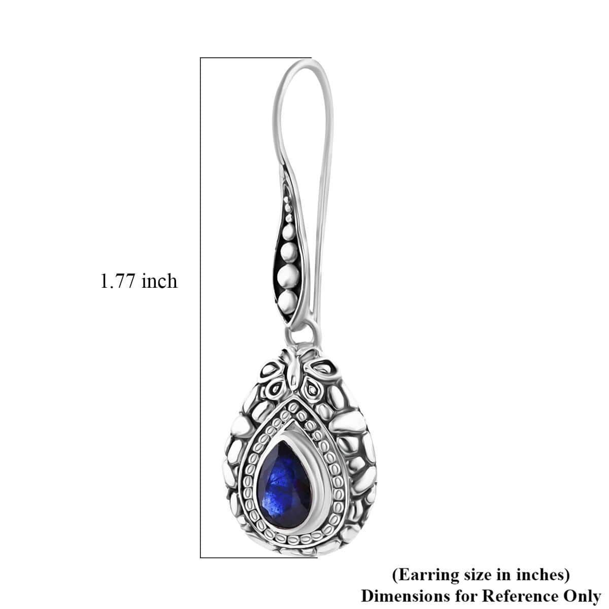 Bali Legacy Masoala Sapphire (D) 2.60 ctw Butterfly Earrings in Sterling Silver  image number 4