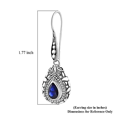 Bali Legacy Masoala Sapphire (D) 2.60 ctw Butterfly Earrings in Sterling Silver 