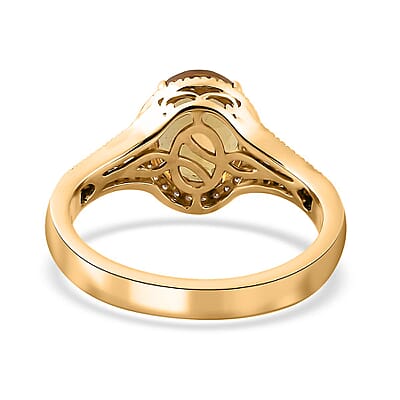 Luxoro 10K Yellow Gold AAA Brazilian Heliodor and G-H I2 Diamond Ring (Size 7.0) 4.50 Grams 2.60 ctw