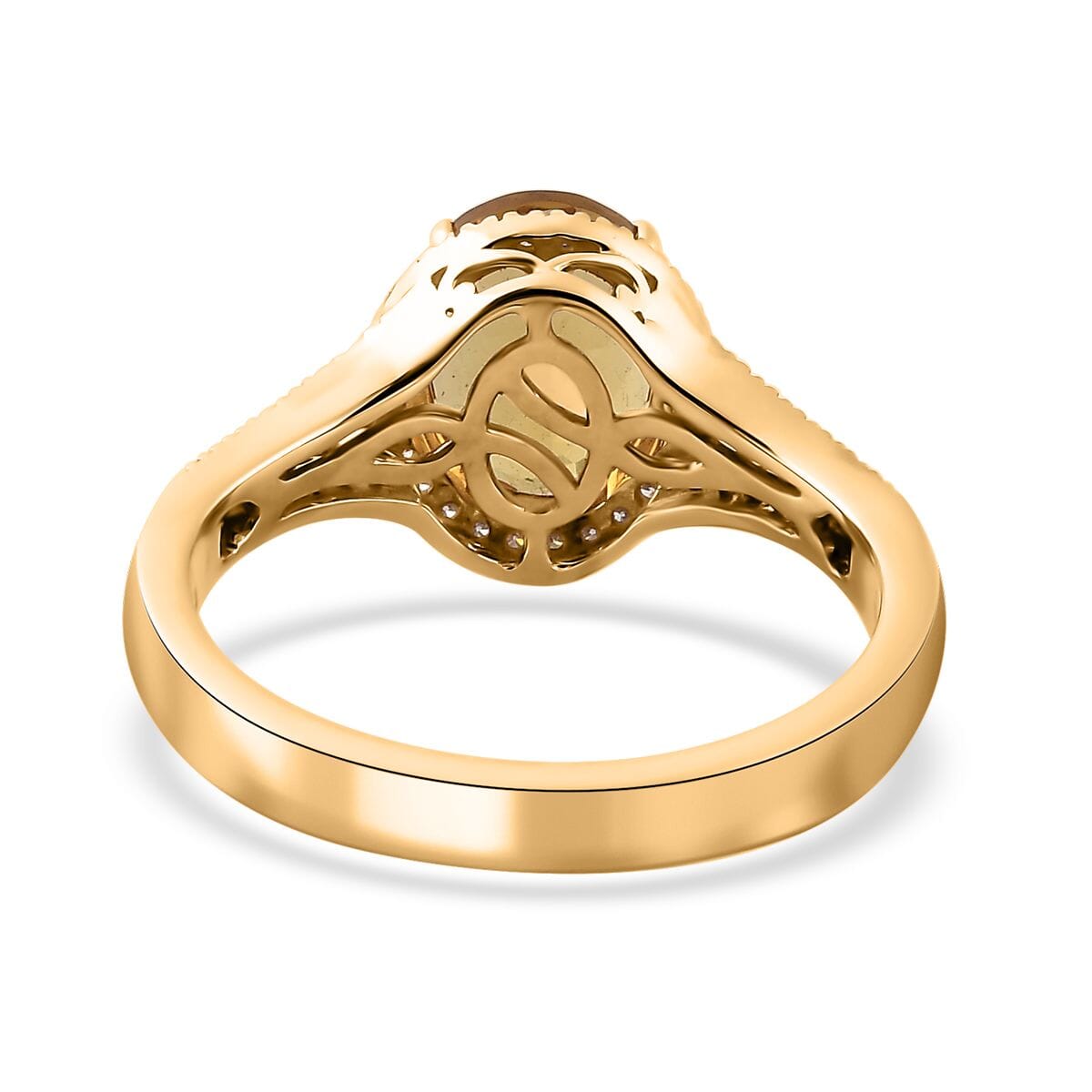 Luxoro 10K Yellow Gold AAA Brazilian Heliodor and G-H I2 Diamond Ring (Size 10.0) 4.50 Grams 2.60 ctw image number 4
