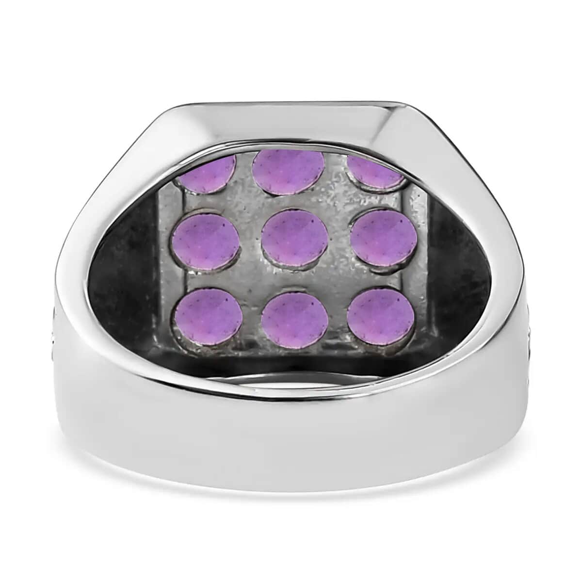 African Amethyst Men's Ring in Stainless Steel (Size 12.0) 2.00 ctw image number 4